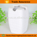 Wholesaler 5pcs square cross line ceramic bathroom accessory for hotel